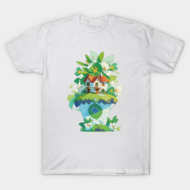 Lily Cloud House T-Shirt by deanisadea21